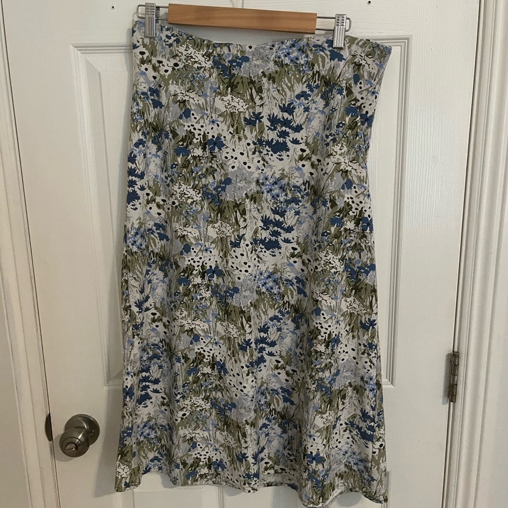 Rachel Zoe A-Line Skirt - Blue and Green Floral